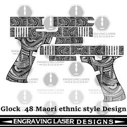 engraving laser designs glock 48 maori ethnic style design