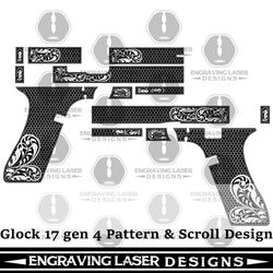 engraving laser designs glock 17 gen 4 pattern & scroll design