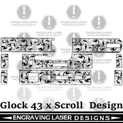 engraving laser designs glock43 x scroll design
