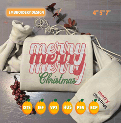 merry christmas embroidery designs, christmas embroidery designs, retro christmas embroidery, winter embroidery files