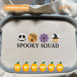 cute spooky round sign embroidery machine design, cute ghost face embroidery design, halloween spooky spider embroidery file