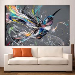 hummingbird wall art print, hummingbird canvas wall art, birds art print,  animals canvas wall art, large canvas print,