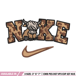brown cow x nike embroidery design, nike embroidery, embroidery file, embroidery shirt, nike design, digital download