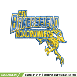 csu bakersfield roadrunners embroidery design, csu bakersfield roadrunners embroidery, sport embroidery, ncaa embroidery