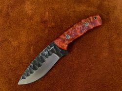 custom handmade high corban steel skinner knife handle rezon