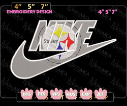 nike nfl pittsburgh steelers logo embroidery design, nike nfl logo sports embroidery machine design, famous football team embroidery design, football brand embroidery, pes, dst, jef, files