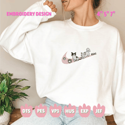 cats embroidered crewneck sweatshirt embroidered - hoodie embroidered, embroidery design for shirt craft