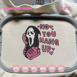 no you hang up embroidery design, halloween serial killer embroidery file, halloween horror mask embroidery machine design, horror character embroidery file