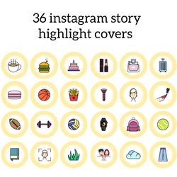 36 cute instagram highlight icons. yellow instagram highlights images. lifestyle instagram highlights covers
