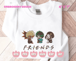 friends anime embroidery, academy anime embroidery files, hero anime embroidery, embroidery patterns, instant download