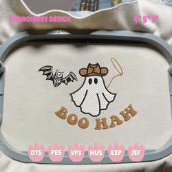 spooky halloween craft embroidery design, spooky vibes embroidery files, boo haw embroidery design, embroidery design