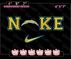 nike nfl los angeles chargers logo embroidery design, nike nfl logo sport embroidery machine design, famous football team embroidery design, football brand embroidery, pes, dst, jef, files