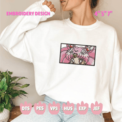 pink girl anime embroidery designs, inspired anime embroidery, sailor moon embroidery, anime embroidery designs, instant download