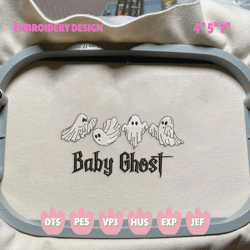 baby ghost embroidery design, customized halloween embroidery machine design, custom embroidery, embroidery design