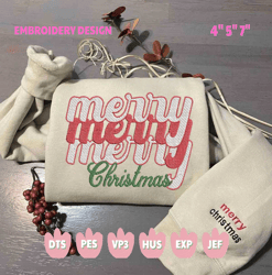 merry christmas embroidery designs, christmas embroidery designs, retro christmas embroidery, winter embroidery files