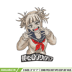 himiko toga laugh embroidery design, my hero academia embroidery, anime design, anime shirt, digital download