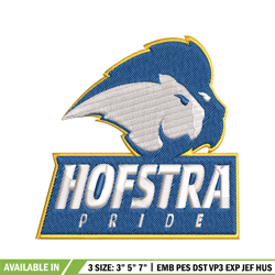 hofstra pride embroidery design, hofstra pride embroidery, logo sport, sport embroidery, ncaa embroidery.