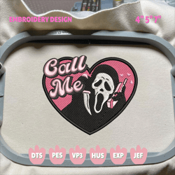 scary halloween embroidery design, call me halloween serial killer embroidery file, face ghost, halloween serial killer