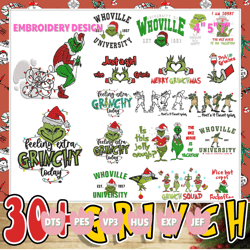 30+ green monster embroidery bundle, ew people happy christmas embroidery design, movie christmas embroidery design for shirt, christmas 2023 embroidery file