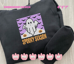stay spooky embroidery design, spooky season embroidery design, spooky halloween embroidery machine design