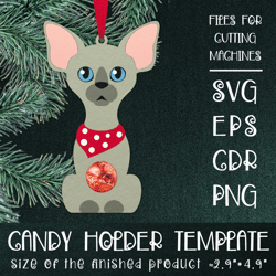 sphinx cat | christmas ornament | candy holder template svg | sucker holder paper craft