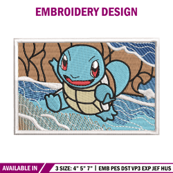 squirtle box embroidery design, pokemon embroidery, anime design, embroidery file, embroidery shirt, digital download