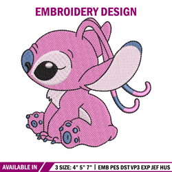stitch pink embroidery design, stitch pink embroidery, cartoon design, embroidery file, logo shirt, instant download