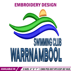 swimming club logo embroidery design, swimming club logo embroidery, logo design, embroidery file, digital download