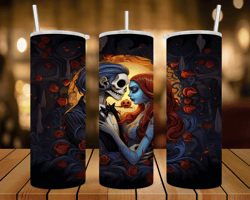 jack & sally/ a nightmare before christmas- 20 oz skinny tumbler wrap - sublimation design - png file