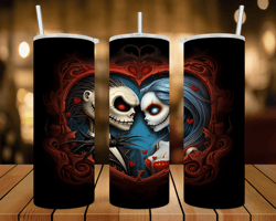 jack & sally/ a nightmare before christmas- 20 oz skinny tumbler wrap - sublimation design - png file