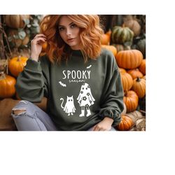 spooky season ghost sweatshirt & hoodie, halloween ghost sweatshirt, cute ghost halloween hoodie, trick or treat tee, ha