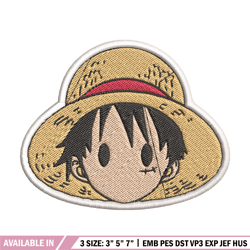 Luffy logo embroidery design, One piece embroidery, Anime design, Embroidery file, Embroidery shirt, Digital download