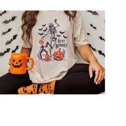 stay spookyt-shirt, halloween shirt, witch tshirt, gift for halloween, iprintasty halloween, skeleton fall halloween, ha