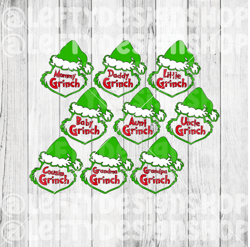 grinch family bundle | christmas | svg | png | instant download