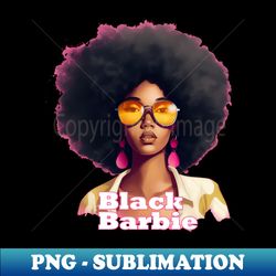 black barbie - stunning sublimation design - png transparent digital download file