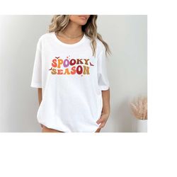 cute retro spooky season shirt, halloween shirt, halloween shirt for women, halloween tee, halloween t-shirt, spooky shi