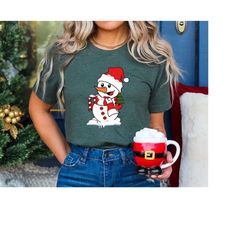 snowman christmas shirt, christmas tree shirt, christmas t-shirt, christmas shirt for women, snowman shirt, christmas sh