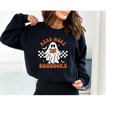 read more books spooky teacher shirt, cute spooky teacher sweatshirt, retro teacher halloween sweatshirt, fall teacher s