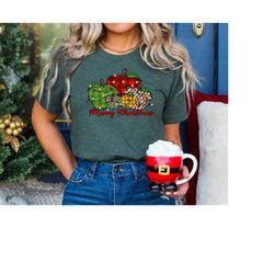 merry christmas teacher shirt, christmas apple shirt, leopard apple shirt, xmas teacher shirt, holiday teacher tee, gift