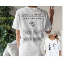 zach bryan shirt, burn burn burn tour shirt, zach bryan graphic shirt front and back, zach bryan shirt, zach bryan fan g