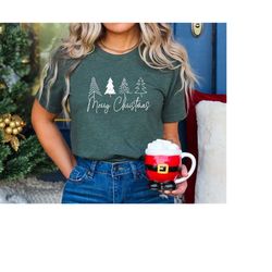 christmas trees shirts, christmas shirts for women, merry christmas tshirt, happy holiday tee, ladies cute christmas shi