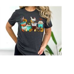 chicken shirt, coffee shirt, chicken mom graphic tees, shirt for women, farm shirt, gift for her, farmer vneck shirt, co