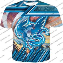 pokemon ice flying mystic pokemon articuno awesome action t-shirt pkm086