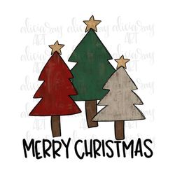 Christmas Sublimation Design | Hand Drawn | PNG Digital Download | Digital Art | Rustic Christmas Trees | Boy Design