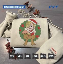 christmas embroidery designs, anime embroidery designs, inspired anime embroidery designs, christmas anime designs