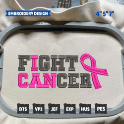 fight cancer embroidery designs, breast cancer embroidery designs, cancer awareness embroidery designs, cancer support embroidery