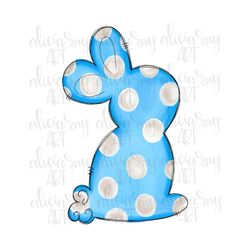 easter sublimation png design | hand drawn digital download | printable art | polka dot bunny | easter bunny | rabbit |