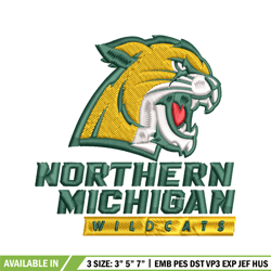 northern michigan wildcats embroidery, northern michigan wildcats embroidery, sport embroidery, ncaa embroidery.