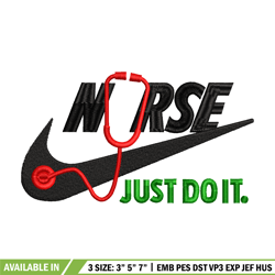 nurse nike embroidery design, nurse nike embroidery, nike design, embroidery file, logo shirt, instant download