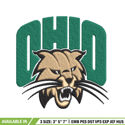 ohio bobcats embroidery design, ohio bobcats embroidery, logo sport, sport embroidery, ncaa embroidery.